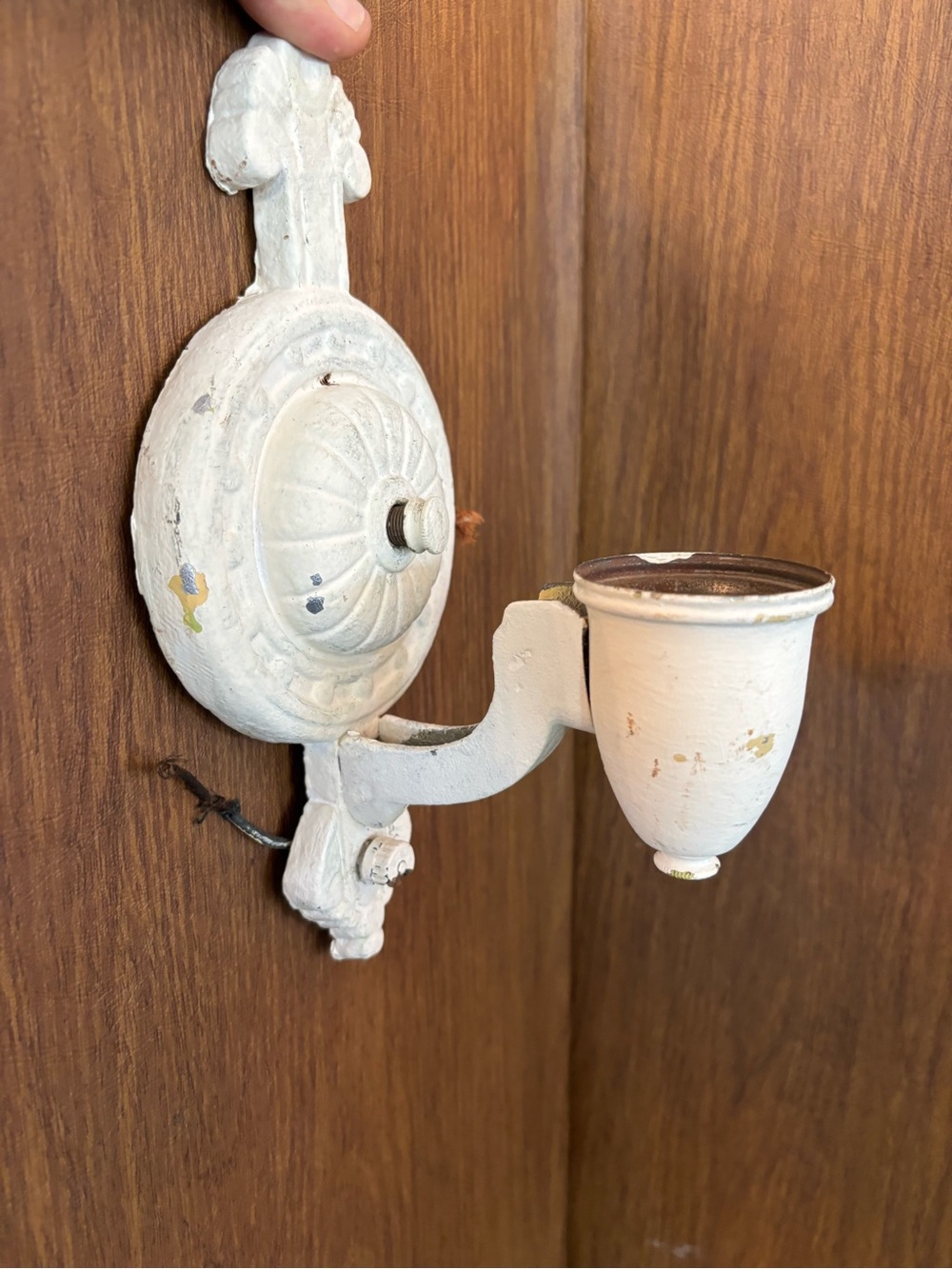 Vintage wall sconce light fixture antique Victorian white